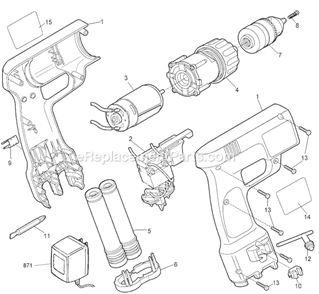 Page A Diagram and Parts List for VP830 Type 1 Black and Decker Cordless Drill